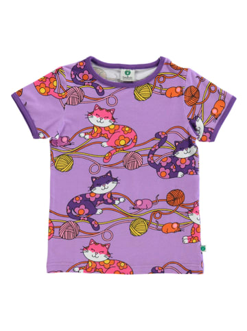 Småfolk Koszulka w kolorze fioletowym ze wzorem