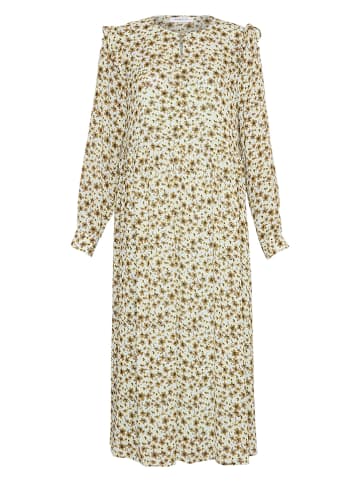 MOSS COPENHAGEN Kleid "Adalia" in Weiß/ Oliv