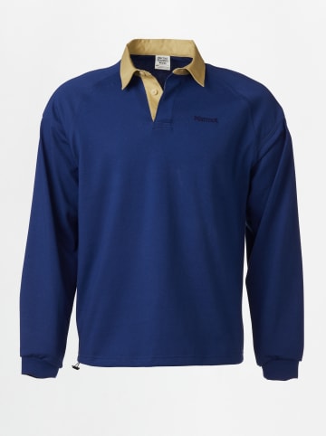 Marmot Sweter "Mountain Works Rugby" w kolorze granatowo-beżowym