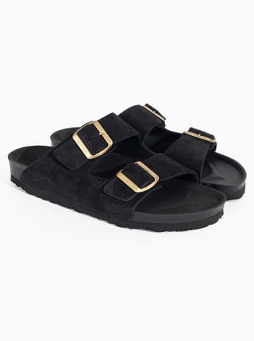 BAYTON Leren slippers "Atlas" zwart