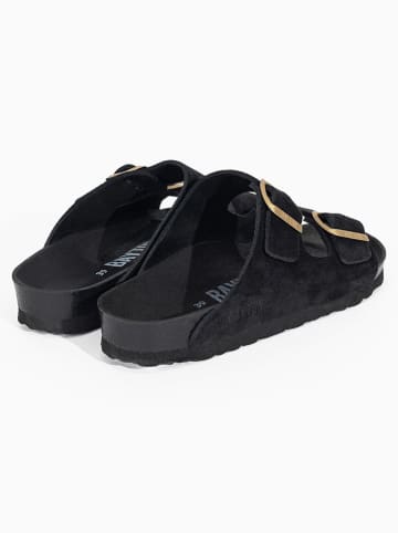 BAYTON Leren slippers "Atlas" zwart