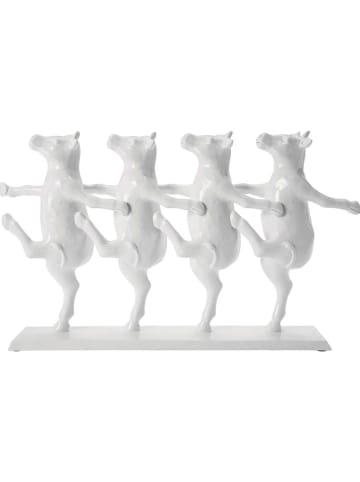 Kare Dekofigur "Dancing Cows" in Weiß - (B)23 x (H)39,5 x (T)7 cm