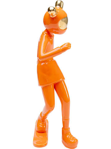 Kare Figurka dekoracyjna "Skating Astronaut" w kolorze pomarańczowym - wys. 33 cm