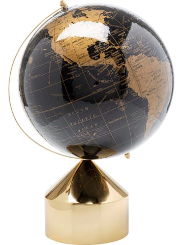 Kare Figurka dekoracyjna "Globe" w kolorze czarno-złotym - wys. 40 x Ø 30 cm