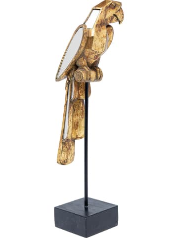 Kare Figurka dekoracyjna "Mirrored Parrot" w kolorze złotym - 14,5 x 53 x 14 cm