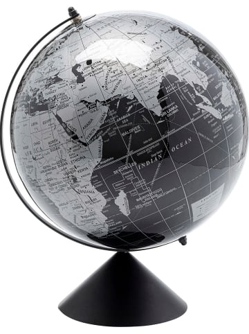Kare Decoratief figuur "Globe" zwart/zilverkleurig - (H)40 x Ø 30 cm