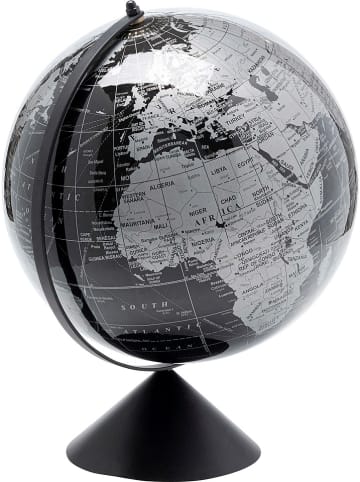 Kare Figurka dekoracyjna "Globe" w kolorze czarno-srebrnym - wys. 40 x Ø 30 cm