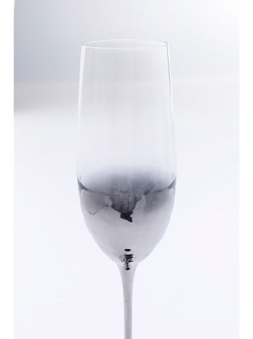 Kare 4-delige set: champagneglazen "Night Sky" grijs - (H)26 x Ø 7 cm