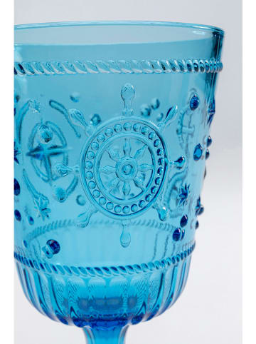 Kare Kieliszki (6 szt.) "Greece" w kolorze niebieskim do wina - wys. 16,5 x Ø 8,6 cm