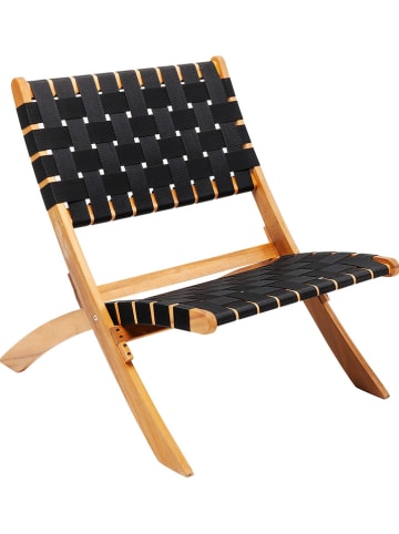 Kare Fotel składany "Ipanema" w kolorze czarno-jasnobrązowym - 60 x 79 x 72,5 cm