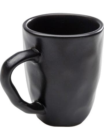 Kare 4-delige set: koffiekoppen "Organic" zwart - (H)13 x Ø 10,5 cm