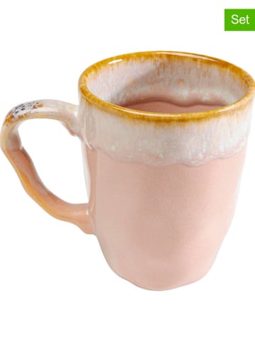 Kare 4er-Set: Kaffeetassen "Nala" in Rosa - (H)11 x Ø 9 cm