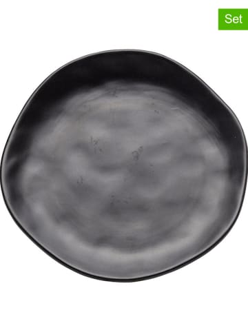 Kare Talerze śniadaniowe (4 szt.) "Organic" w kolorze czarnym - Ø 20 cm
