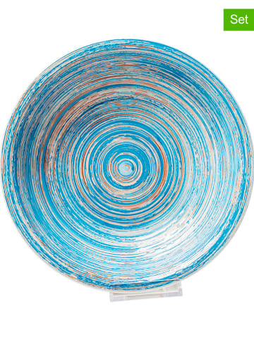 Kare Talerze głębokie (6 szt.) "Swirl" w kolorze błękitnym - Ø 21 cm