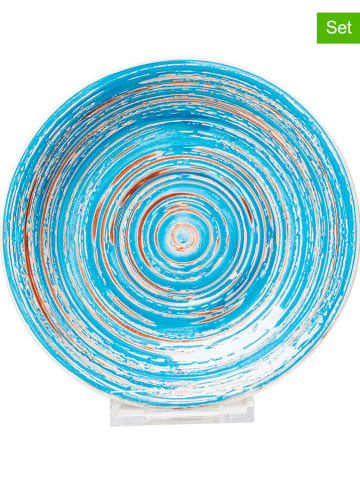 Kare Talerze śniadaniowe (6 szt.) "Swirl" w kolorze błękitnym - Ø 19 cm