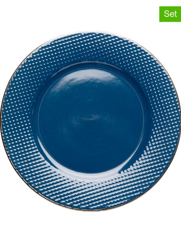Kare 4er-Set: Frühstücksteller "Muse" in Blau - Ø 20 cm