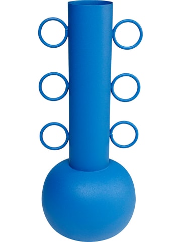 Kare Wazon "Curly" w kolorze niebieskim - wys. 51 x Ø 21 cm