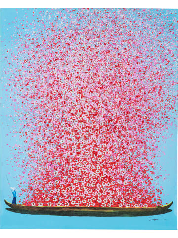 Kare Obraz "Touched Flower Boat" w kolorze różowo-błękitnym - 80 x 100 cm