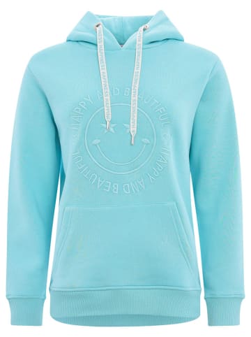Zwillingsherz Hoodie "Happy and Beautiful" turquoise