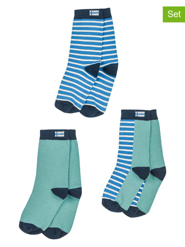 finkid 3er-Set: Socken "Sukat Kolme" in Blau/ Grün