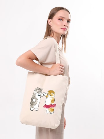 BAGmori Schultertasche in Creme - (B)35 x (H)40 x (T)8 cm
