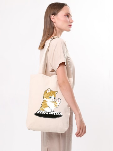 BAGmori Schultertasche in Creme - (B)35 x (H)40 x (T)8 cm