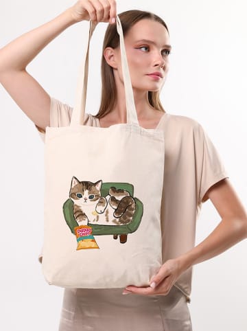 BAGmori Schultertasche in Creme - (B)35 x (H)40 x (T)8 cm