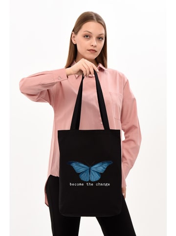 BAGmori Schultertasche in Schwarz - (B)35 x (H)40 x (T)8 cm