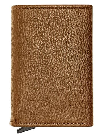 MORI Leder-Geldbörse in Hellbraun - (B)9 x (H)6 x (T)2 cm