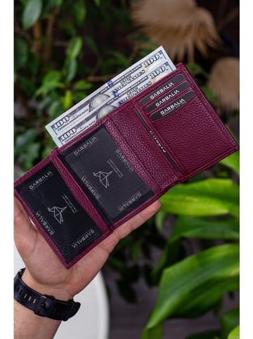 BAGmori Leder-Geldbörse in Bordeaux - (B)9 x (H)11 x (T)2 cm