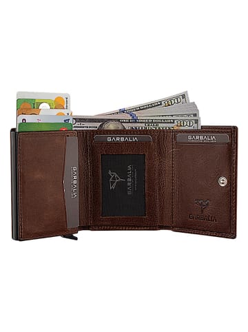 BAGmori Leder-Geldbörse in Braun - (B)10 x (H)8 x (T)2 cm