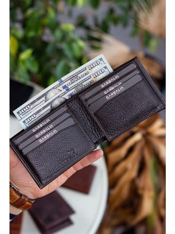 BAGmori Leder-Geldbörse in Braun - (B)11 x (H)8 x (T)2 cm