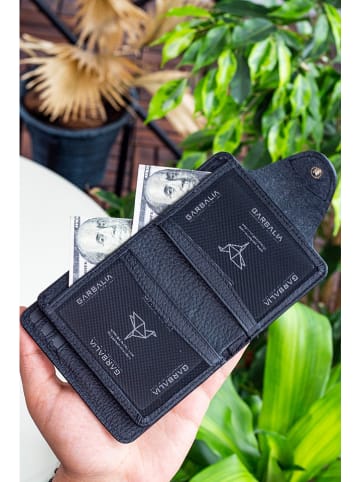 MORI Leder-Kartenetui in Schwarz - (B)8 x (H)11 x (T)2 cm