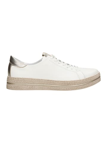 Wojas Leren sneakers wit/goudkleurig