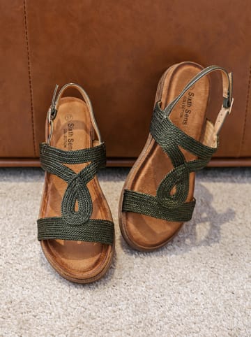 Sixth Sens Sandały w kolorze zielonym