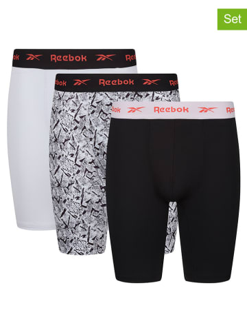 Reebok Bokserki (3 pary) "Jarvie" w kolorze czarno-białym