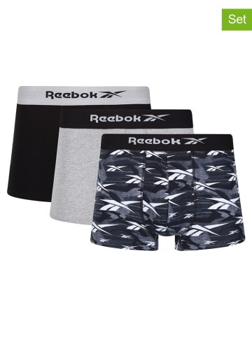 Reebok Bokserki (3 pary) "Viven" w kolorze czarno-szarym