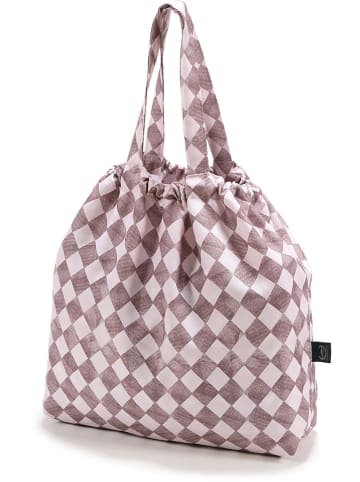 La Millou Shopper bag "Princess Chessboard" w kolorze brązowo-beżowym