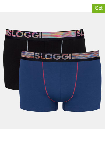 Sloggi 2-delige set: boxershorts blauw/zwart