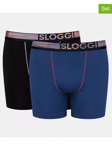 Sloggi 2-delige set: boxershorts zwart/blauw