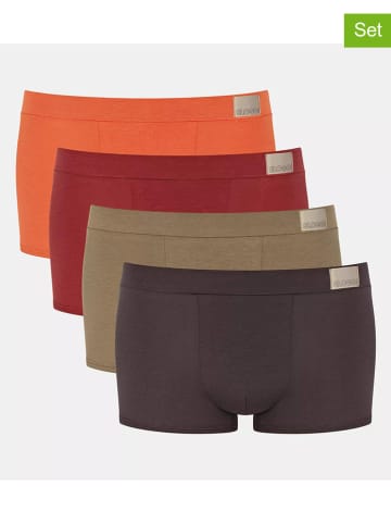 Sloggi 4-delige set: boxershorts antraciet/rood/oranje