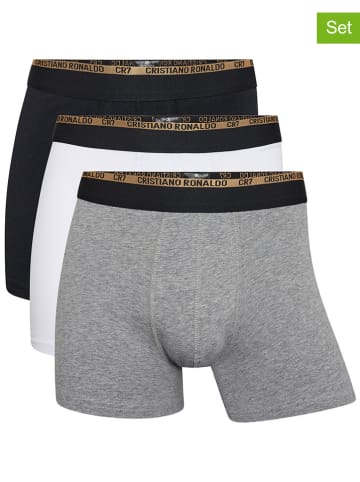 CR7 3-delige set: boxershorts zwart/wit/grijs