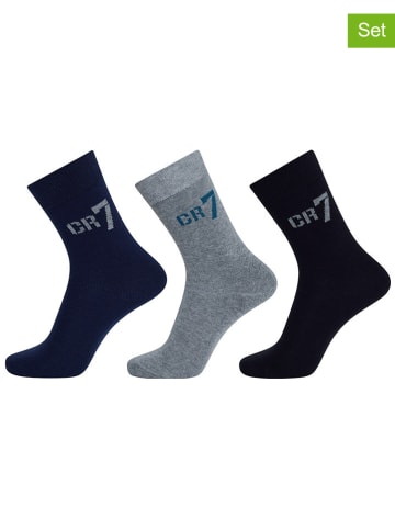 CR7 3-delige set: sokken donkerblauw/zwart