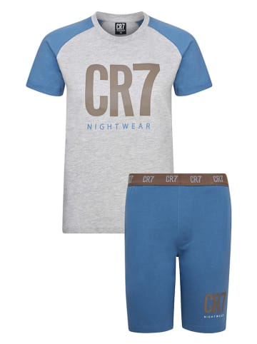 CR7 Piżama w kolorze niebiesko-jasnoszarym