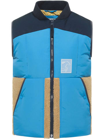 Mustang Doorgestikte bodywarmer lichtblauw