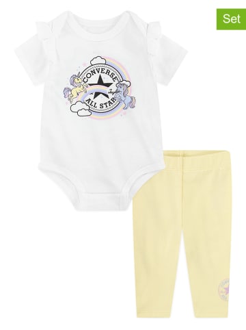 Converse 2-delige outfit wit/geel