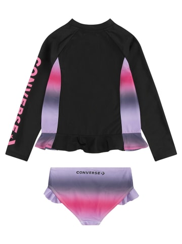 Converse 2tlg. Badeoutfit in Schwarz/ Lila