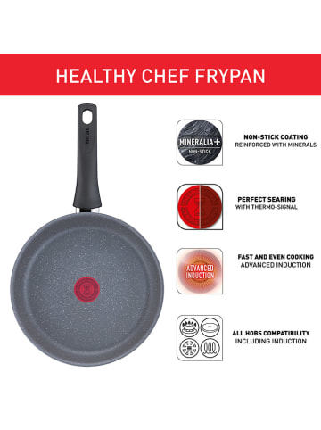 Tefal 2-delige set: braadpannen "Healthy Chef" grijs