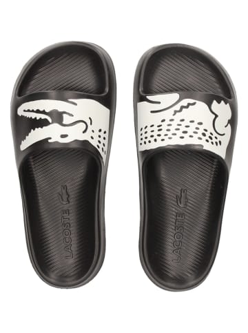 Lacoste Pantoletten in Schwarz/ Weiß