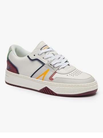 Lacoste Skórzane sneakersy w kolorze biało-czerwonym